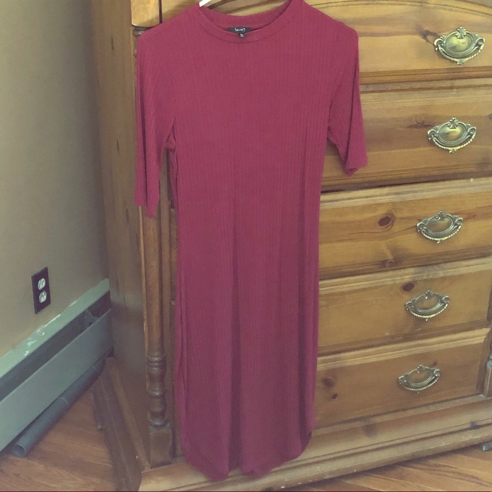 Love J Ribbed Body Con Midi Dress